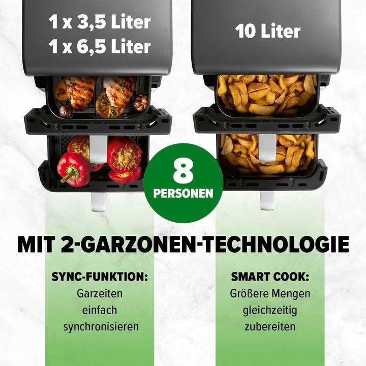 Actual product image Gourmetmaxx FryUp Dual Chamber Air Fryer