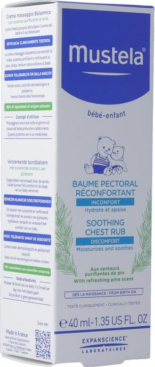 Image du produit Mustela Bébé Massage apaisant pour la poitrine