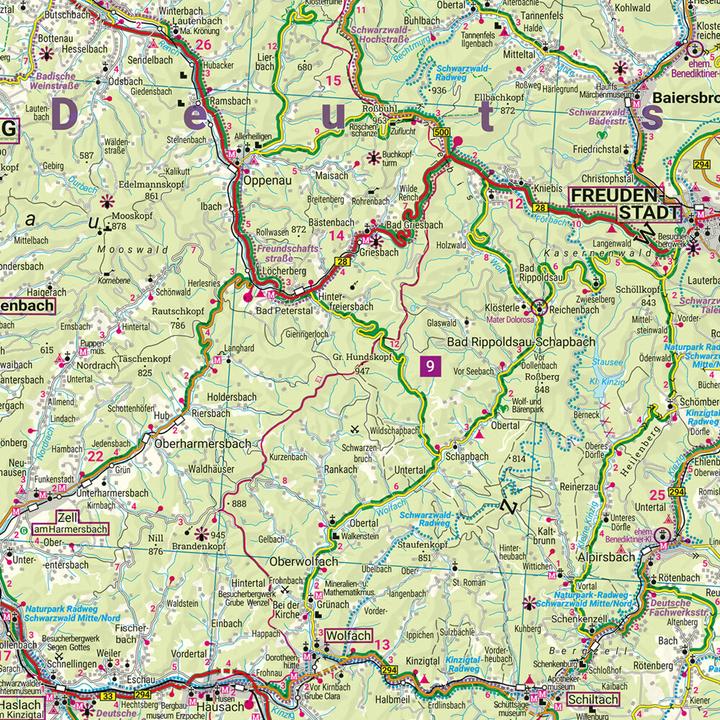Produktbild Schwarzwald, Strassen- und Freizeitkarte 1:150.000, freytag & berndt