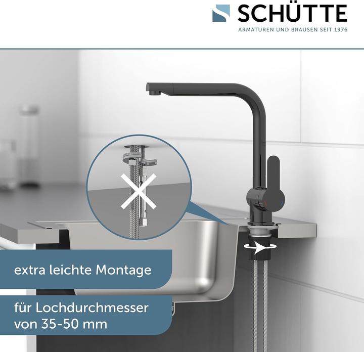 Actual product image Schütte Kitchen tap RIO Sink mixer tap Graphite high gloss Swivelling 79836