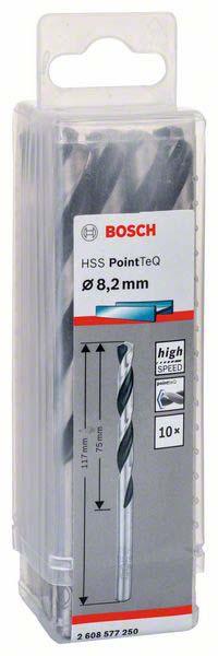 Produktbild Bosch Professional Zubehör Metallspiralbohrer HSS PointTeQ, DIN 338, 8,2 mm, 10er-Pack (8.2 mm)