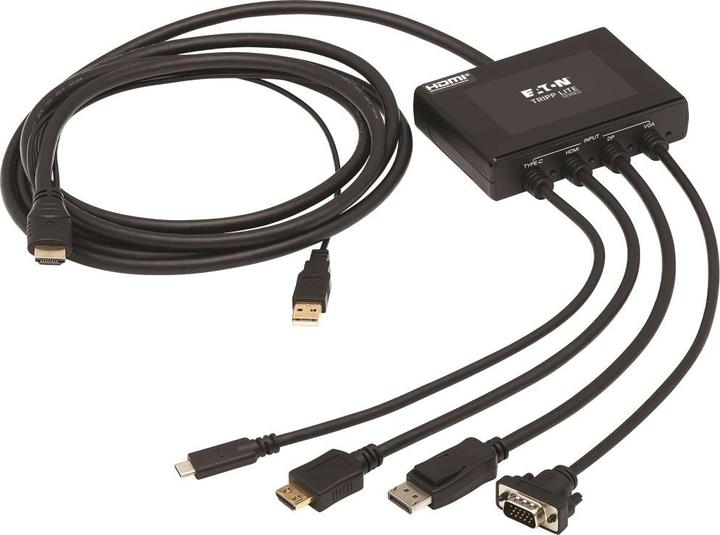 Produktbild Eaton 4-Port Presentation Adapter 4K 60Hz 4:4:4 HDMI DP USB-C and 1080p VGA to HDMI Built- (HDMI, USB Typ-C, 2.39 cm)