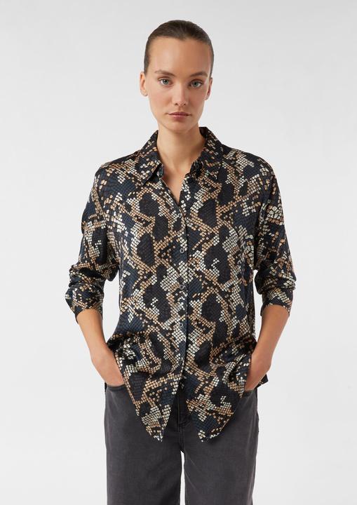 Immagine prodotto Comma Bluse Hemdbluse aus Viskosesatin mit Animal-Print (36)