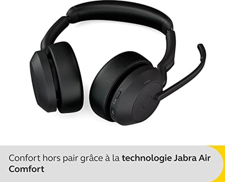 Actual product image Jabra Evolve2 55 UC + Ladestation (Cable, Wireless, USB-A, Microsoft teams, Zoom)
