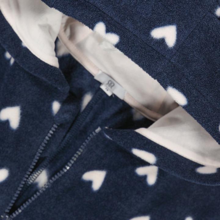 Actual product image La Redoute Collections Fleece overall with heart pattern and hood (128)