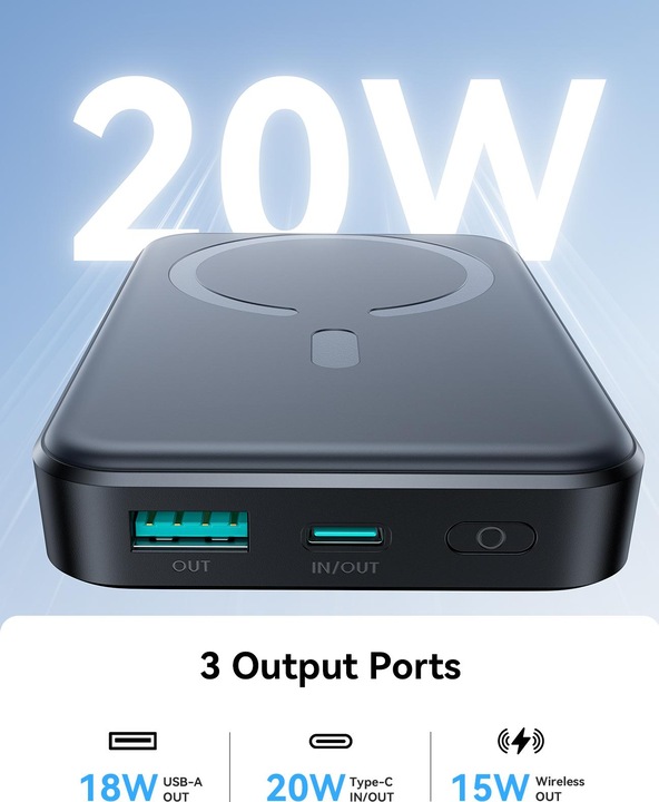 Immagine prodotto Joyroom Mini magnetico (10000 mAh, 20 W, 20 Wh)