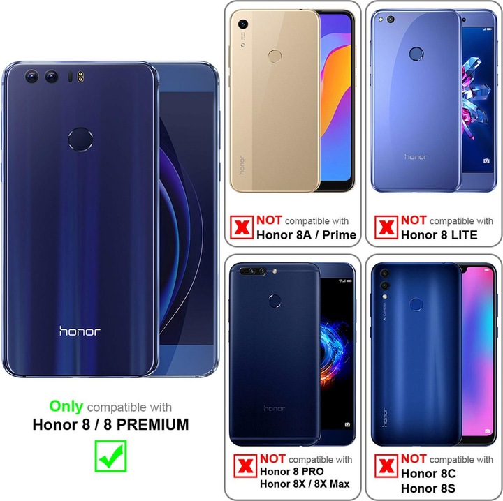 Actual product image Cadorabo Book Invisible Magnet Cover (Honor 8)