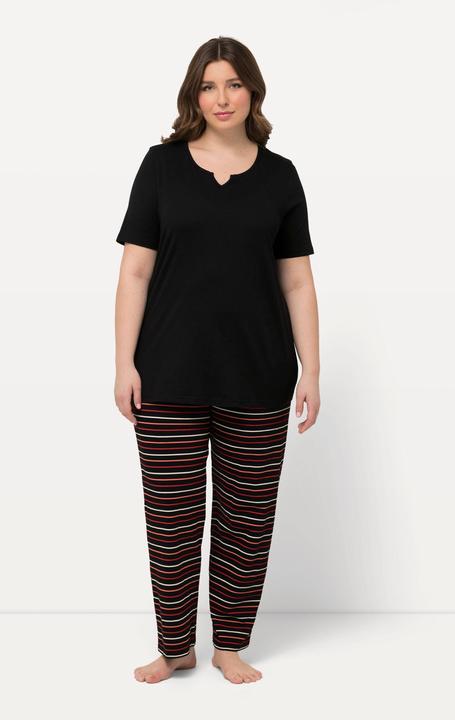Produktbild Ulla Popken Pyjama, Ringel, Tunika-Ausschnitt, Halbarm (42, 44)