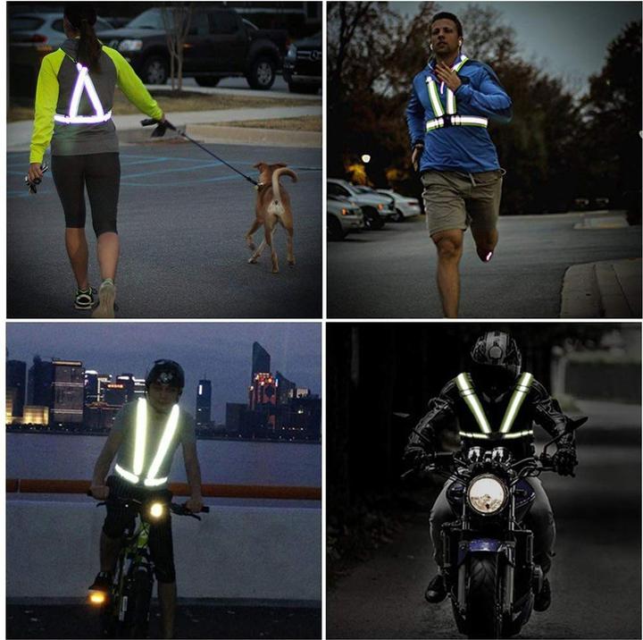 Actual product image Lobwerk Warnweste Motorrad Reflektor Sicherheitsweste Unfallweste Sport Leuchtweste Neon (Grün)