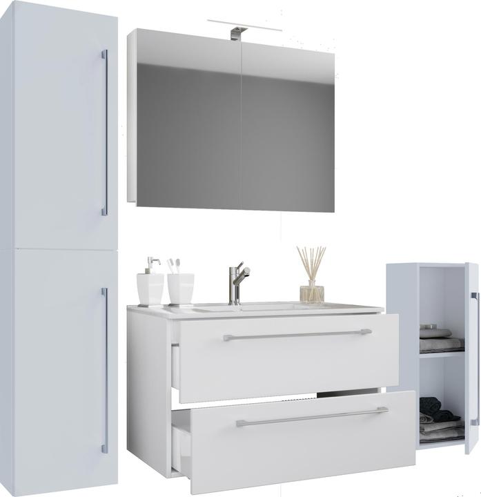Actual product image VCM 5-piece wash place washbasin Badinos 2 drawers mirror cabinet