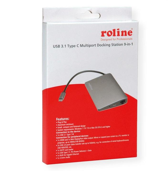 Produktbild Roline Docking Station USB Typ C - HDMI 4K (USB-A, 5 Ports)