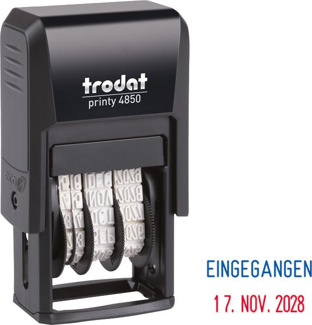 Actual product image Trodat Printy date stamp with storage text RECEIVED