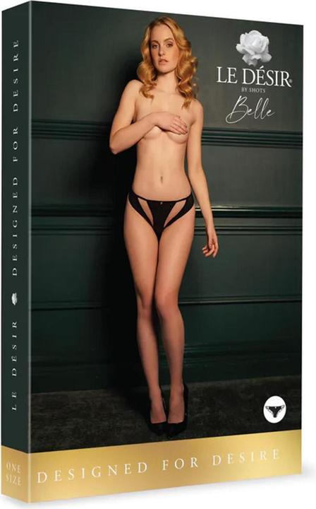 Actual product image Le Désir Milou - Elastic Mash Brief with Open Crotch and Golden Details - OS (One size)