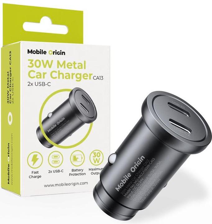 Actual product image Mobile Origin Metall-Autoladegerät 30W CA13 / 2x USB-C