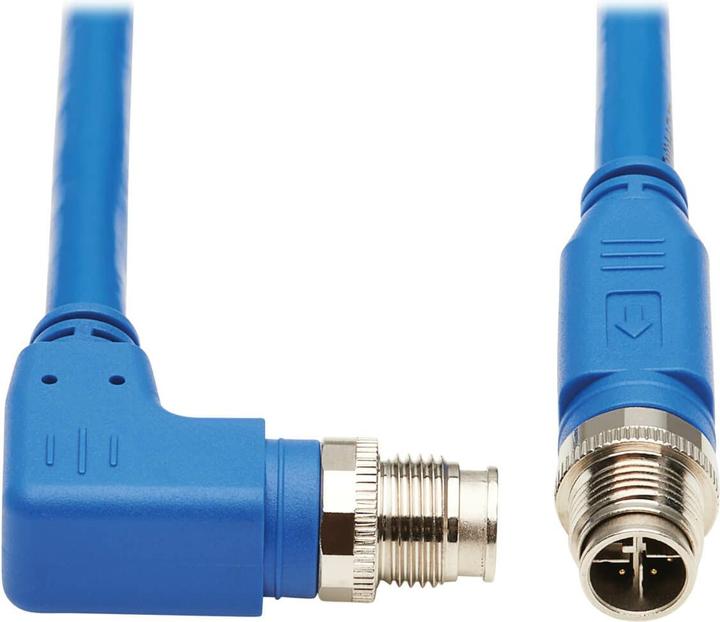 Produktbild Eaton M12 X-Code Cat6a 10G F/UTP CMR-LP Shielded Ethernet Cable Right-Angle M/M IP68 PoE B (UTP, CAT6a, 5 m)