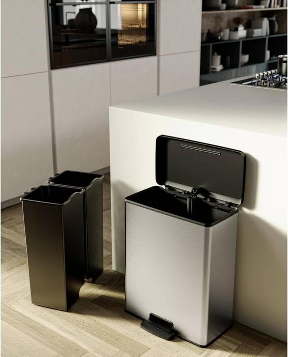 Produktbild Curver Deco bin slim 254619 Mülleimer 52 l (B x H x T) 486 x 615 x 284 mm Silbe (52 l)
