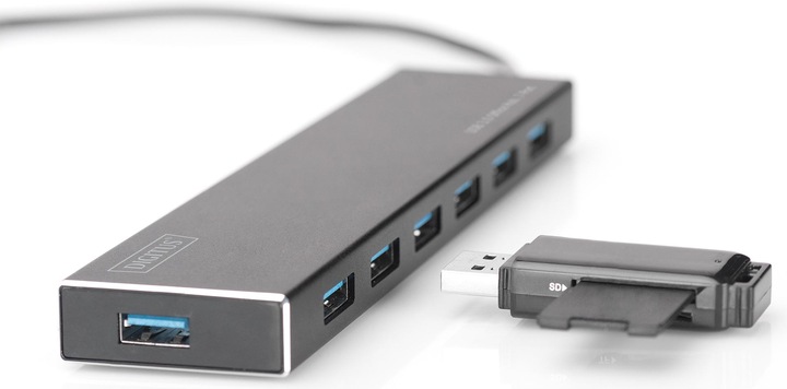 Produktbild Digitus Hub 7-port USB 3.0 SuperSpeed, Power Supply, HQ aluminum (USB-A, 7 Ports)