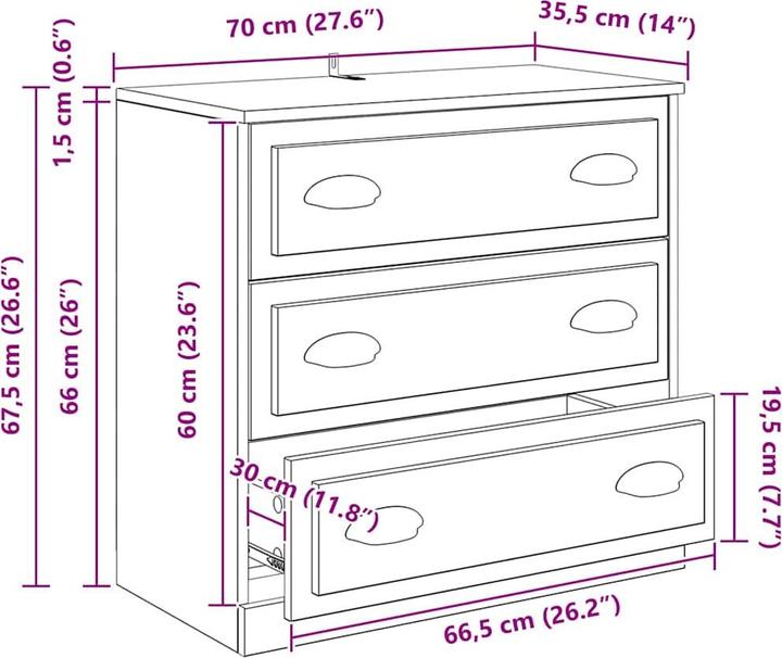 Actual product image vidaXL Sideboard (35.50 x 70 x 67.50 cm)