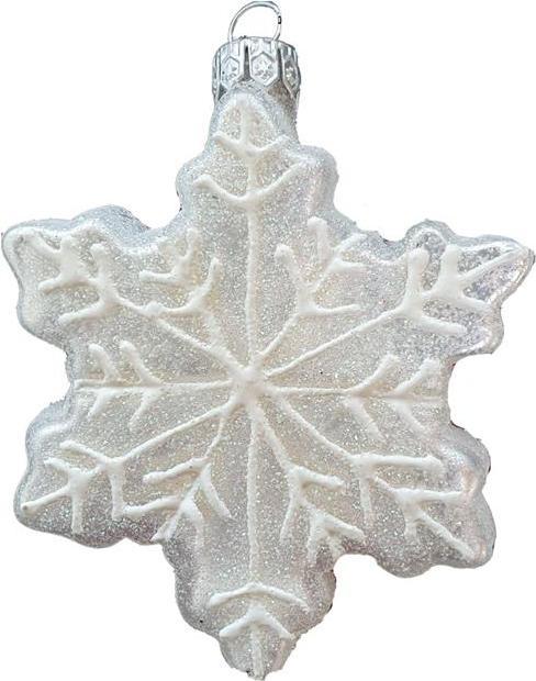 Ornamente Glas Ornament Schneeflocke, weiss, 7cm (2 x)