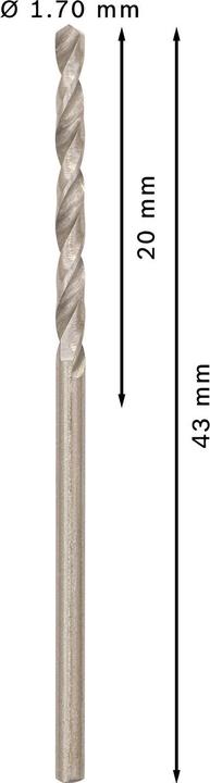 Produktbild Bosch Professional Zubehör PRO Metal HSS-G Spiralbohrer, 1,7 x 20 x 43 mm (1.7 mm)