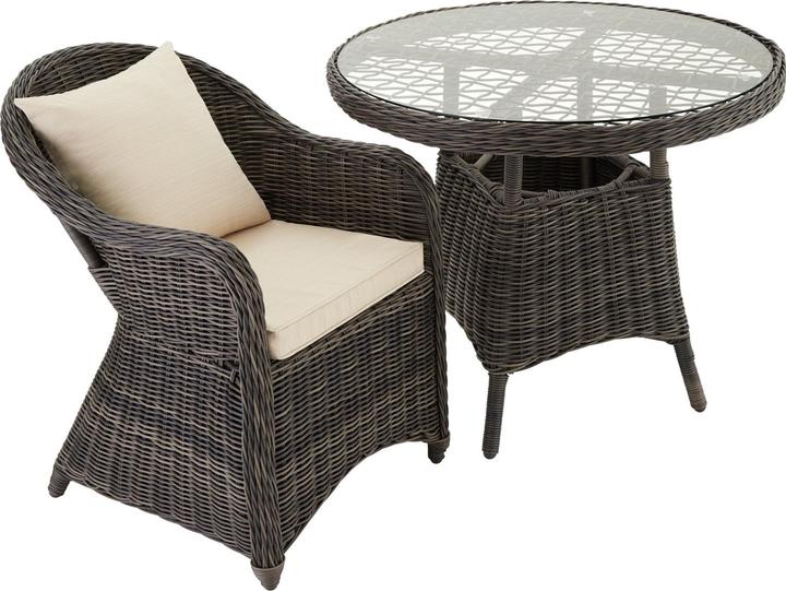 Produktbild tectake Rattan Sitzgruppe Zürich 4+1 (91 x 73.50 cm)