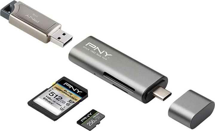 Produktbild PNY Card Reader/Adapter RTCUA3N USB Typ C/A (USB 2.0, USB 3.1)
