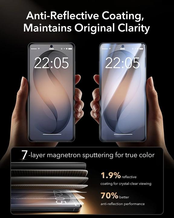 Actual product image ESR - Corning Gorilla Glass UltraFit™ - Samsung Galaxy S26 Ultra - Clear (Samsung Galaxy S26 Ultra)