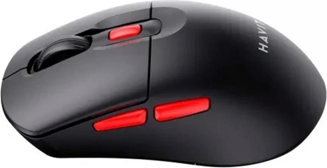 Actual product image Havit - Wireless Mouse (MS59WB) - 2.4GHz, 800/1200/1600 DPI, ABS, PC, AA Battery - Black / Red (Wireless)