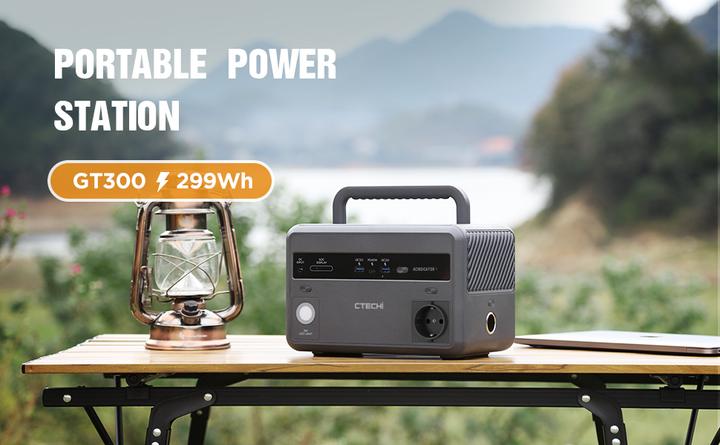 Actual product image PhoneLook Power Station CTECHi GT300 (299 Wh) LiFePO4 battery, 3 USB ports (24W & 45W), LCD screen and L (299 Wh)