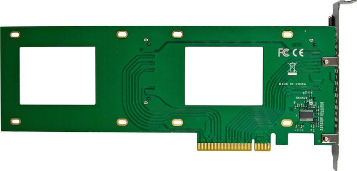 Actual product image InLine PCIe Karte zu 2x intern U.2 NVMe SFF-8639 – Bifurcation
