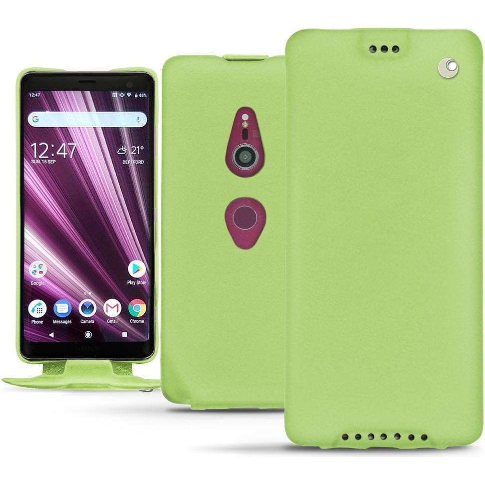 Noreve Lederschutzhülle vertikal (Sony Xperia XZ3), Smartphone Hülle, Grün