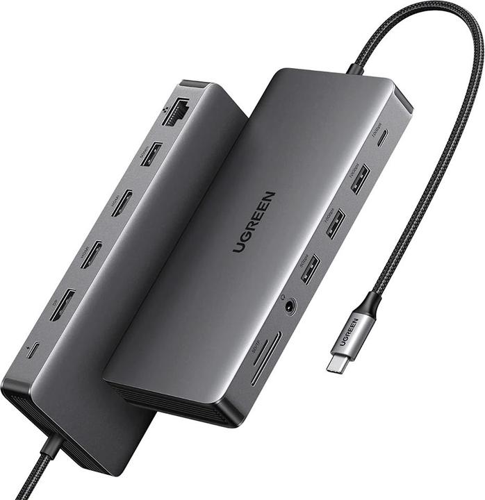 Produktbild Ugreen HUB CM681 15978 13in1 USB-C - 2x USB-A 3.2 / 2x USB-A 3.0 / USB-C 3.2 / 2x HDMI / DisplayPort (USB-C, 13 Ports)