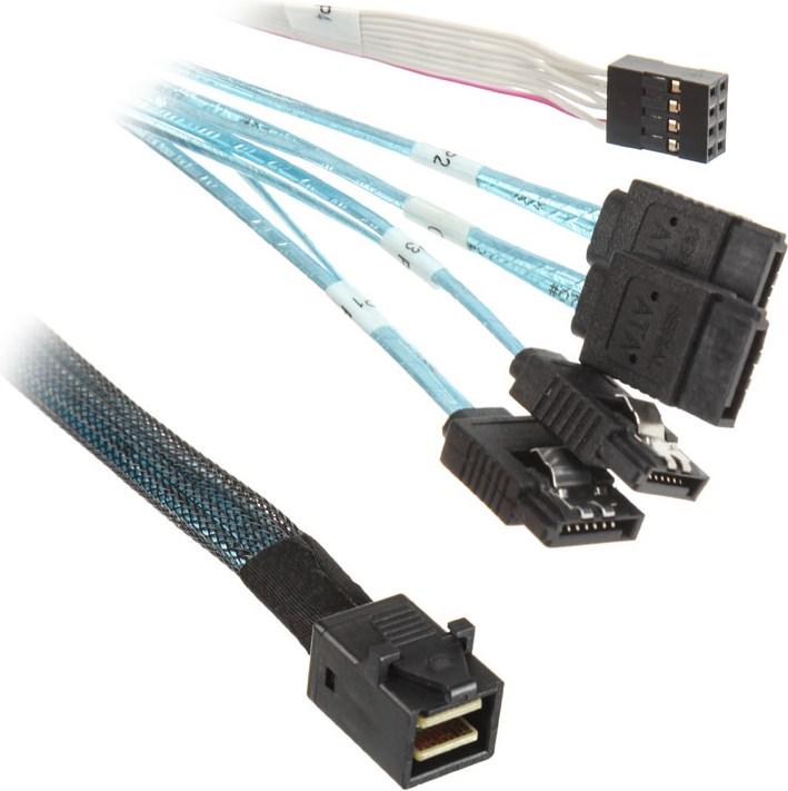 Actual product image Silverstone SST-CPS05 Mini-SAS to SATA 7-pin cable