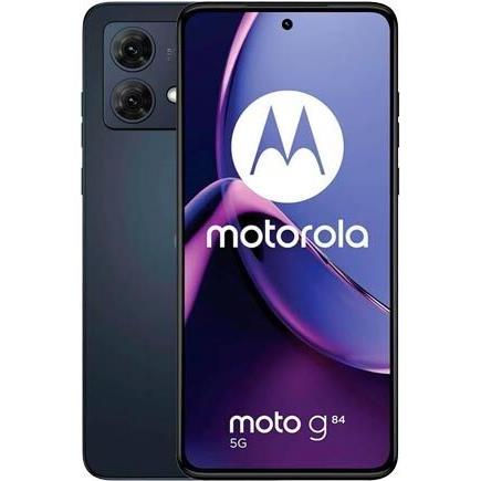 Motorola Moto G84 (256 GB, Midnight Blue, 6.50", Hybrid Dual SIM, 50 Mpx, 5G), Smartphone, Blau