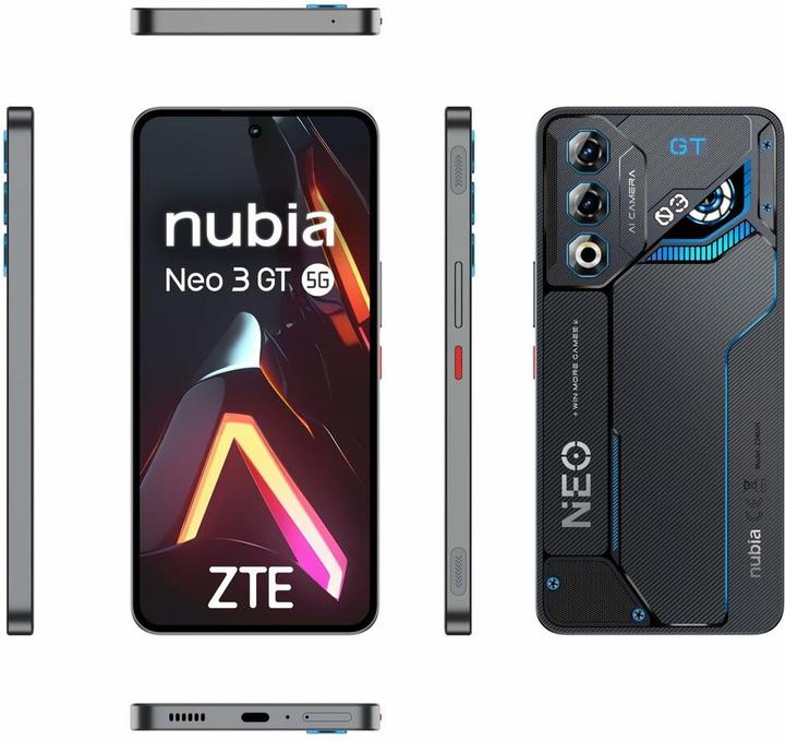 Image du produit Nubia Neo 3 GT 8GB/256GB Schwarz (256 Go, Gris interstellaire, 6.80", Double SIM, 5G)
