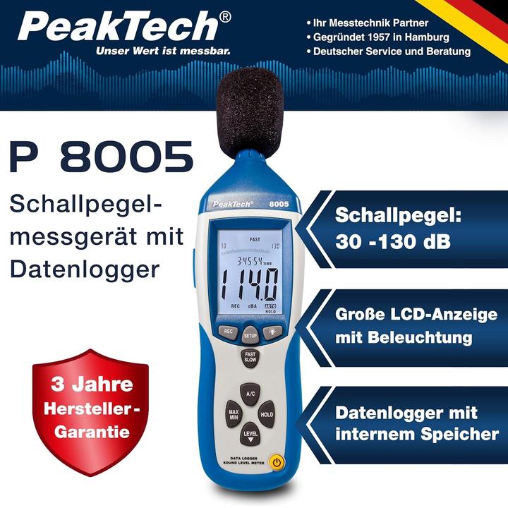 Actual product image Peaktech P 8005 Sound level meter