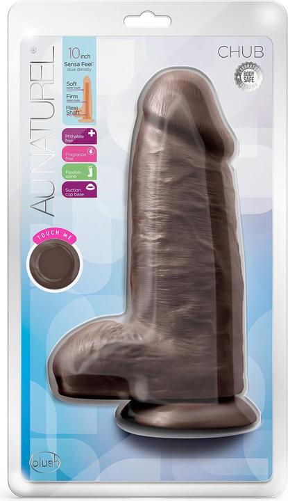Produktbild Blush Au Naturel Chub - Realistic 10 Inch Sensa Feel Dual Density Dildo - 3" Thick FlexiShaft - Stra