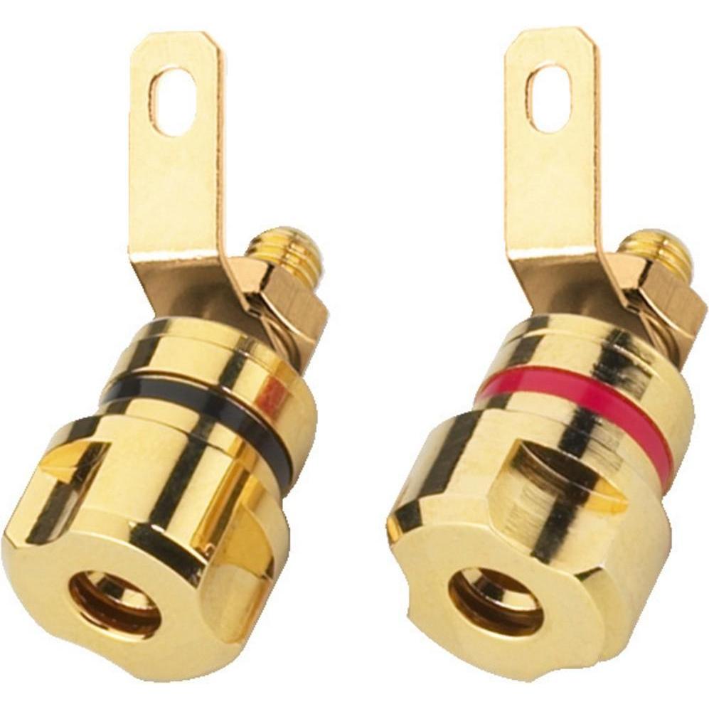 Monacor Coppia di morsetti per altoparlanti, Componenti dei diffusori, Oro, Rosso, Nero