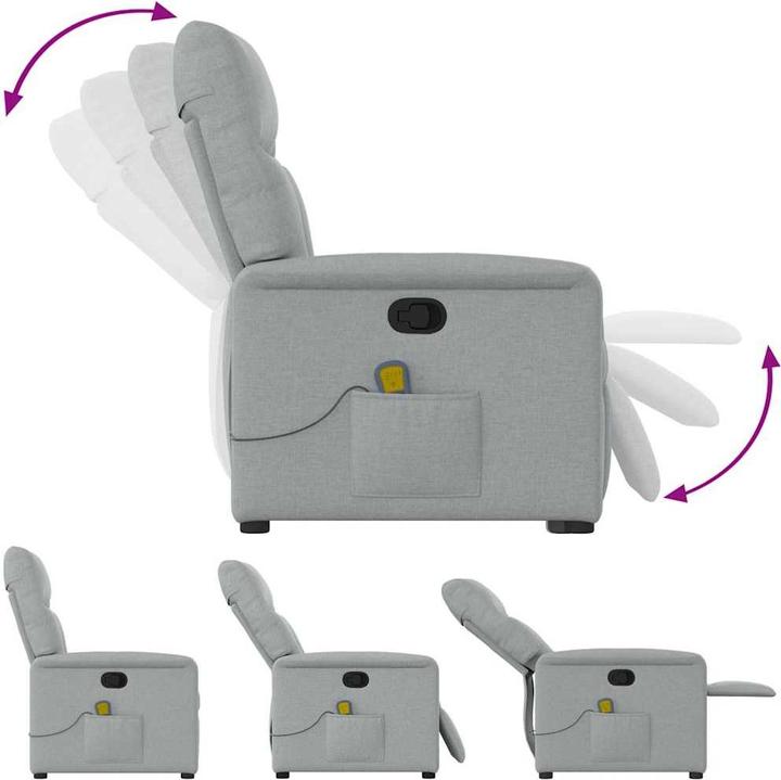 Immagine prodotto vidaXL Sedia da massaggio in tessuto grigio chiaro