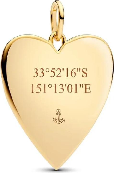 Immagine prodotto Pandora Anhänger mit grösserer Herzplatte mit Gravurmöglichkeit (Acciaio inossidabile, Argento 925, Placcato oro 14K)