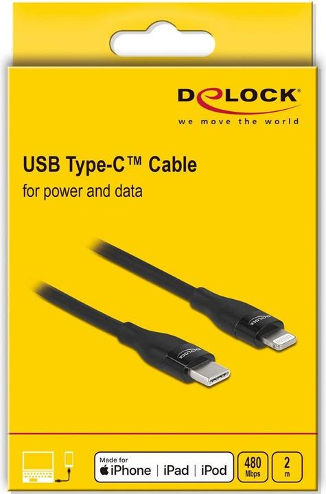 Produktbild Delock USB-Kabel USB C - Lightning 2 m, Schwarz (2 m, USB 2.0)