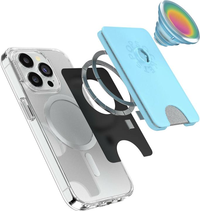 Actual product image PopSockets PopWallet + Magsafe Butterfly Pea Blue Boca Aura
