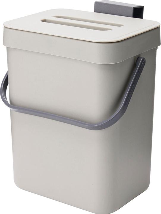 Image du produit Siaki Collection 3L Abfalleimer mit Haken für die Küchenschranktür, 15,5 x 12 x 20,5 cm, grau (3 l)