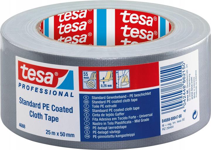 Produktbild tesa PE-Rep.-Band 25m:50mm silber (50 mm)