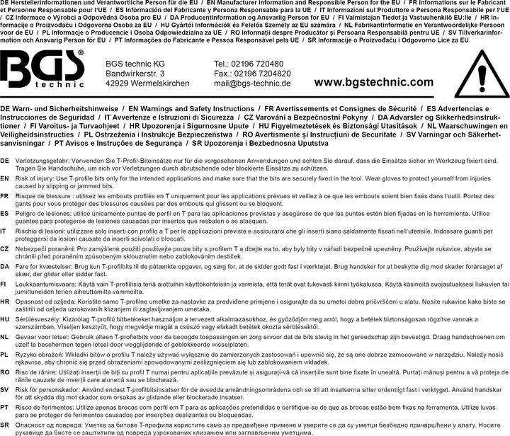 Immagine prodotto BGS Inserto bit | Unità quadra 6,3 mm (1/4") | Profilo a T (per Torx) con foro T45 (Chiave a brugola)