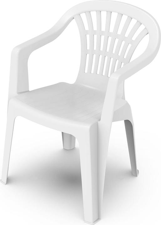 Mojawo 4er Stapelstuhl Bistrostuhl Gartenstuhl ALTEA Weiss Kunststoff