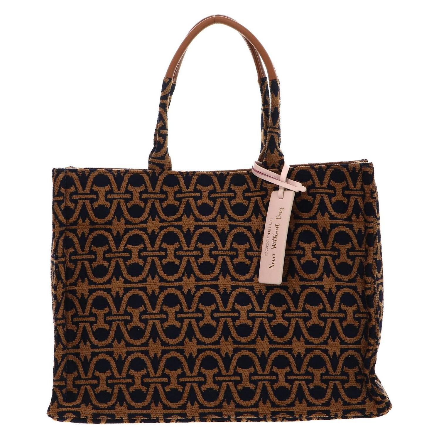 Coccinelle, Damen, Tasche, Never Without Bag Winter Monogram Jacquard Shopper, Mehrfarbig