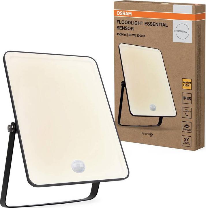 Actual product image Osram Floodlight Essential Sensor 50W 3000K 4099854430176 LED-Aussenstrahler mit (IP65)