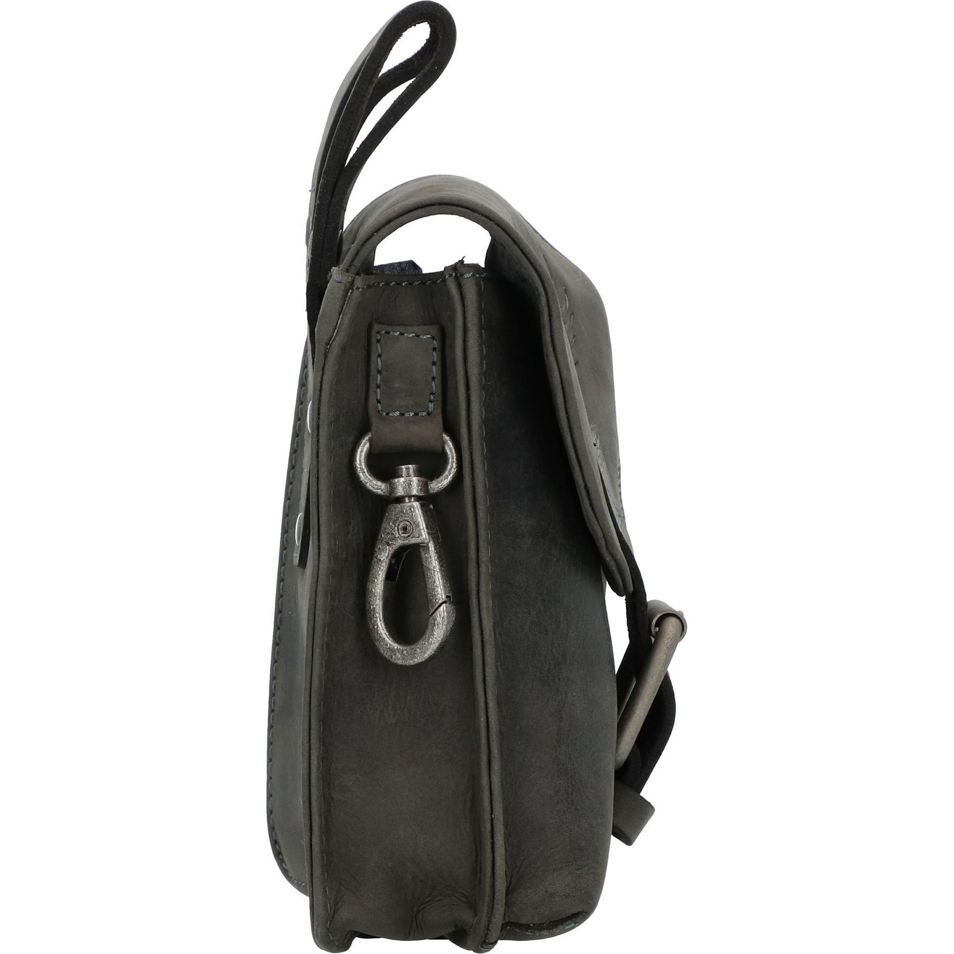 Greenburry, Bauchtasche, Vintage Gürteltasche Leder 15 cm, Grau