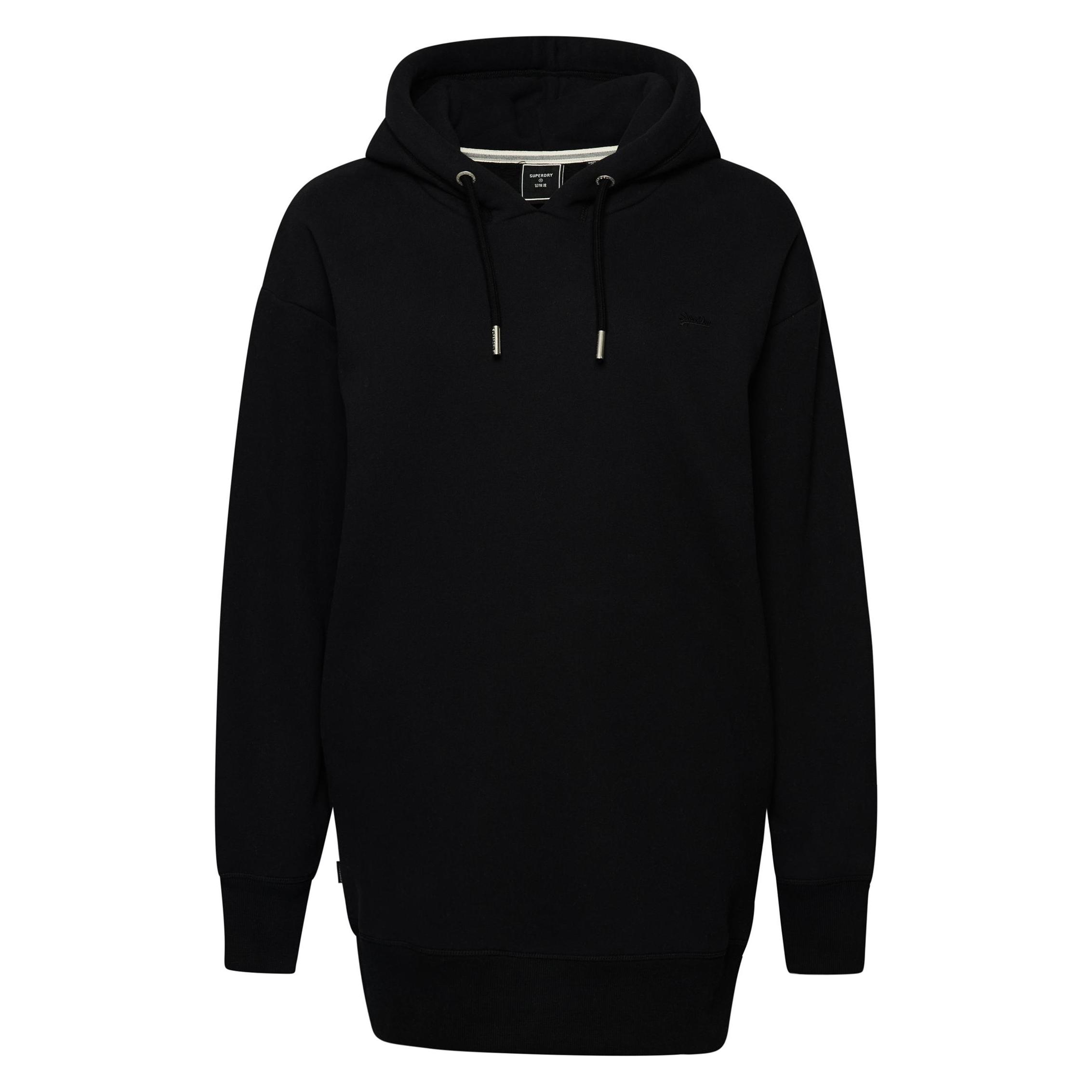 Superdry, Damen, Kleider, Sweatkleid Mit Logostickerei Aus Bio-Baumwolle, Schwarz, (S)